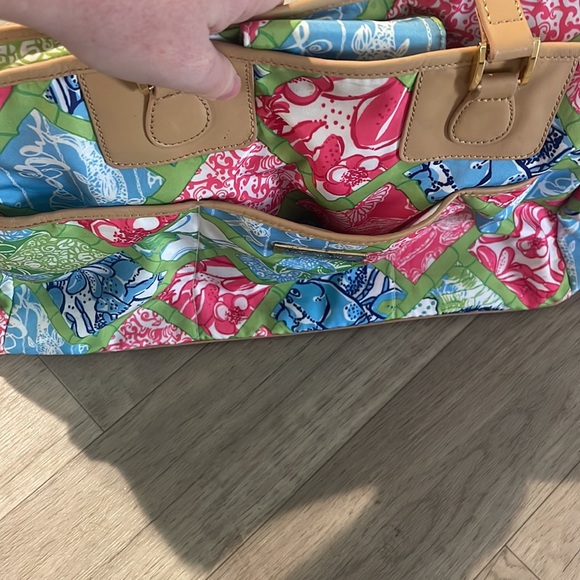 Lilly Pulitzer jubilee patchwork diaper bag with changing pad RARE - Picture 6 of 12